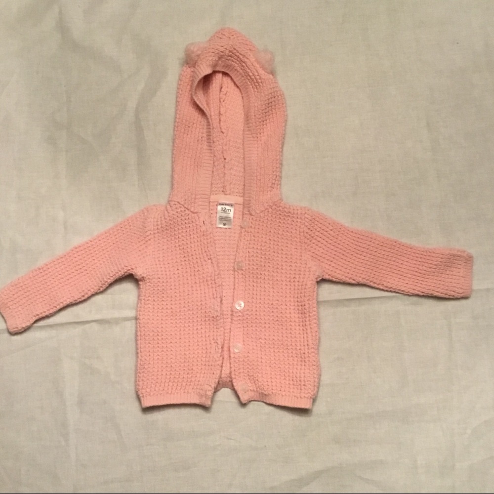 Carters 12mo Light Pink Hooded Sweater